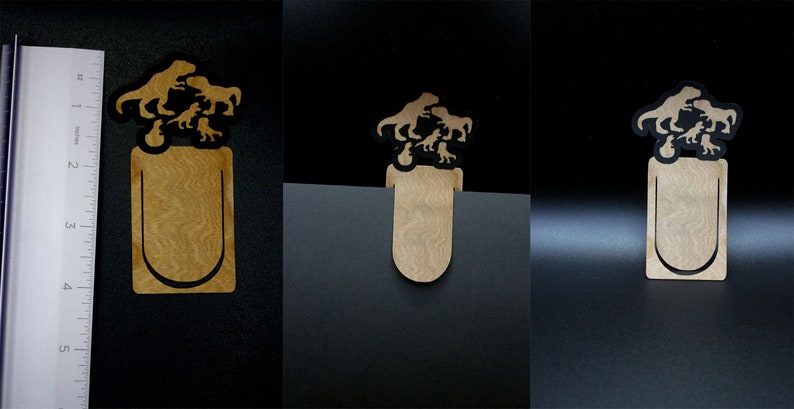 Wood Veneer Bookmarks Dinosaur