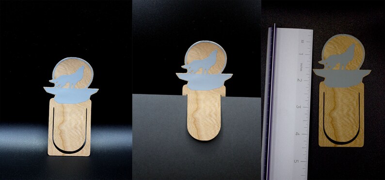 Wood Veneer Bookmarks Wolf