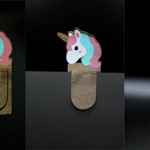 Wood Veneer Bookmarks Unicorn