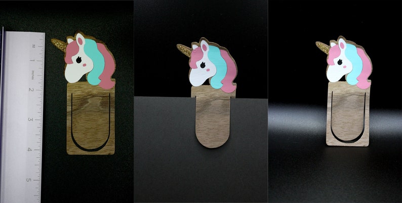 Wood Veneer Bookmarks Unicorn