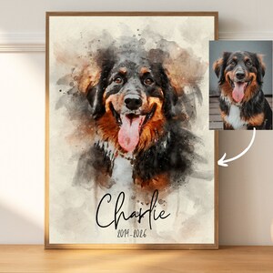 Custom Watercolor Pet Painting, Pet Memorial, Pet Portrait, Dog Portrait, Animal Portrait, Pet Loss Gift, Portrait from Photo