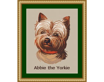 Yorkshire Terrier (Yorkie) Cross Stitch Pattern - Download Dog Cross Stitch Pattern