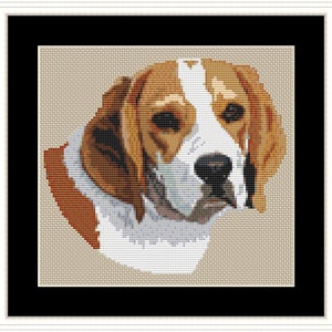 Beagle Cross Stitch Pattern - Download PDF Dog Cross Stitch Pattern Customizable