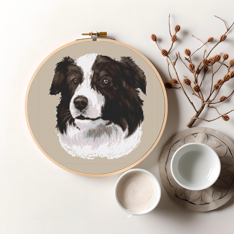 Border Collie Cross Stitch Pattern - Download - Best Looking Collie Dog ...