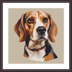 Beagle 2 Cross Stitch Pattern - Download PDF Dog Cross Stitch Pattern Customizable