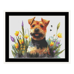 Yorkie Watercolor Cross Stitch Pattern - Download PDF Dog Cross Stitch Pattern