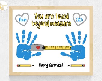 Dad Birthday Handprint Craft, Grandpa Birthday Handprint Printable, Dad Craft Gift from Toddler Baby, Tool Handprint Birthday Card