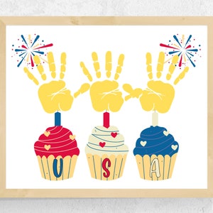 USA Fourth of July Handprint Art, 4th of July Craft for Toddler Baby Kids Preschool, 4th of July Handprint Art, Independence Day Handprint