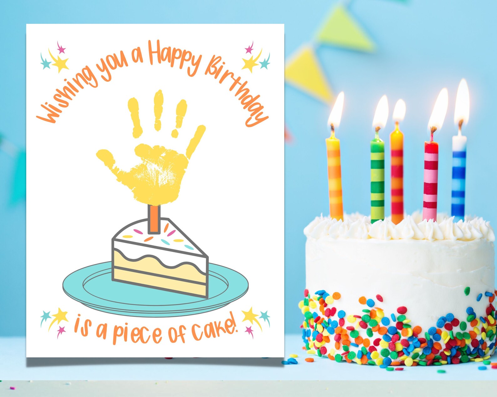 Birthday Handprint Printable Happy Birthday Handprint Art - Etsy