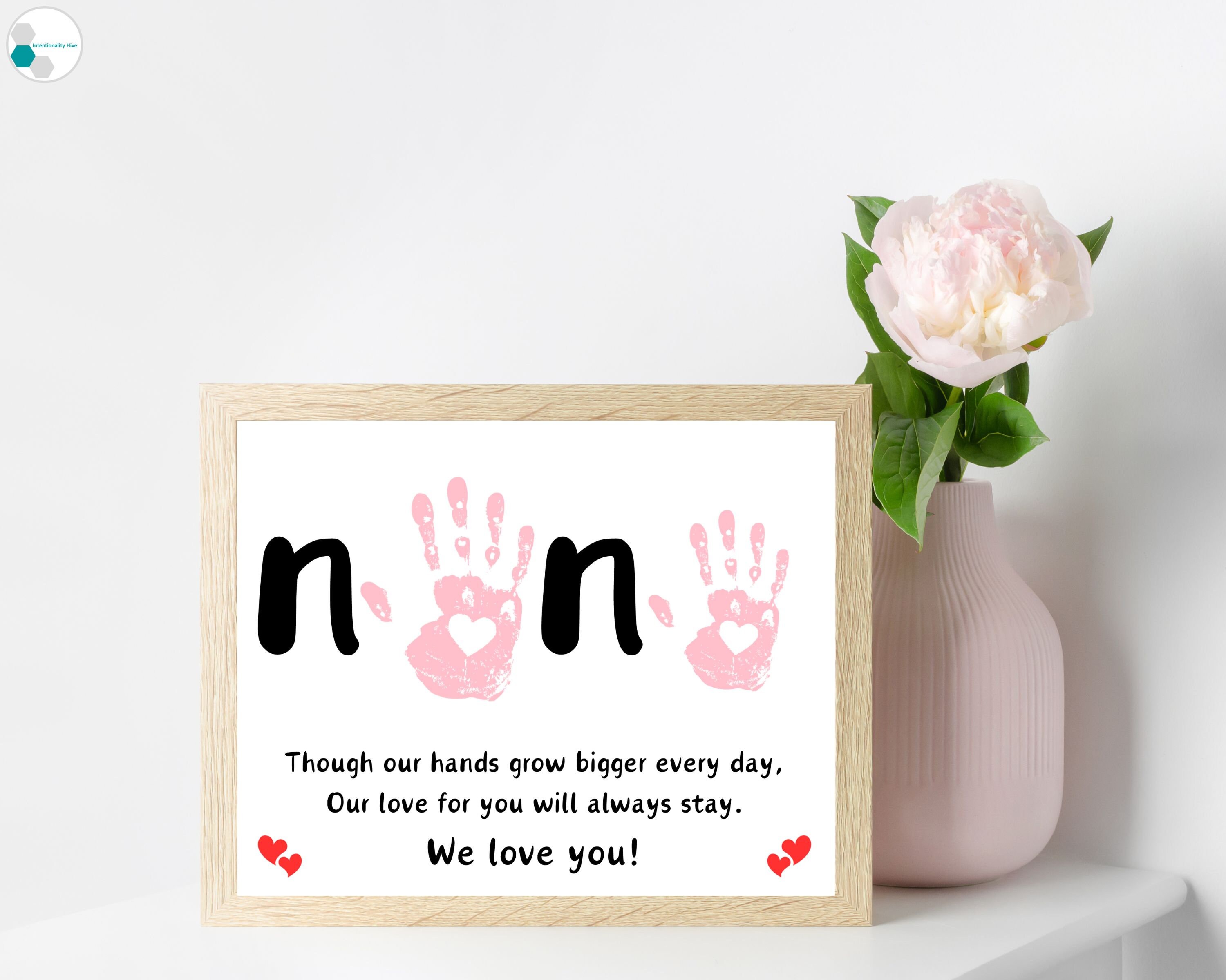 Nana Handprint Gift 1 & 2 Kids, Mother's Day Nana Gift From