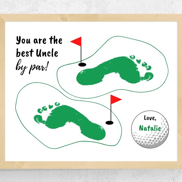 Best Uncle By Par Sign Footprints, Father's Day Uncle Gift from Baby Niece Nephew, Uncle Golf Gift, Personalized Uncle Gift, Uncle Birthday