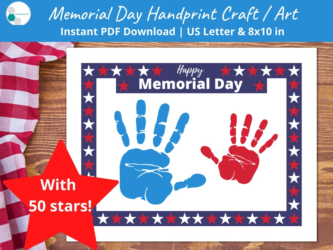 Memorial Day Craft for Kids  Printable Handprint Art