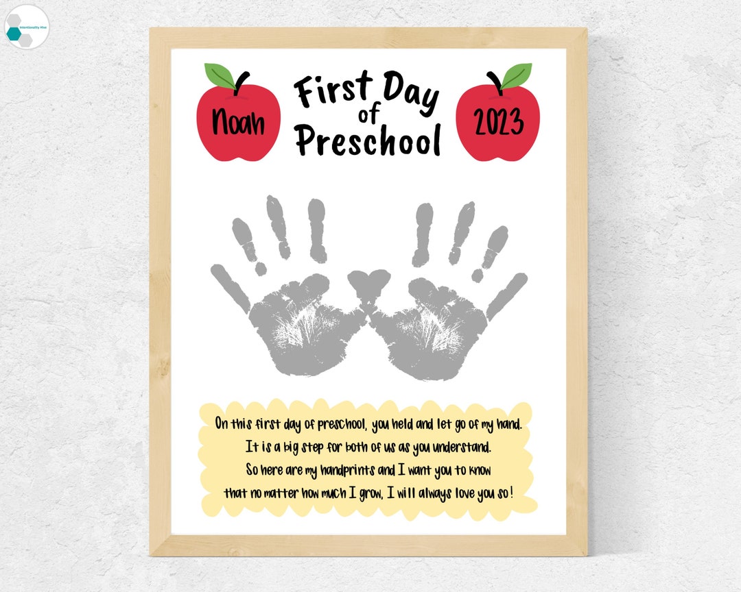 Back to School Handprint Art Poem First Day of Preschool - Etsy