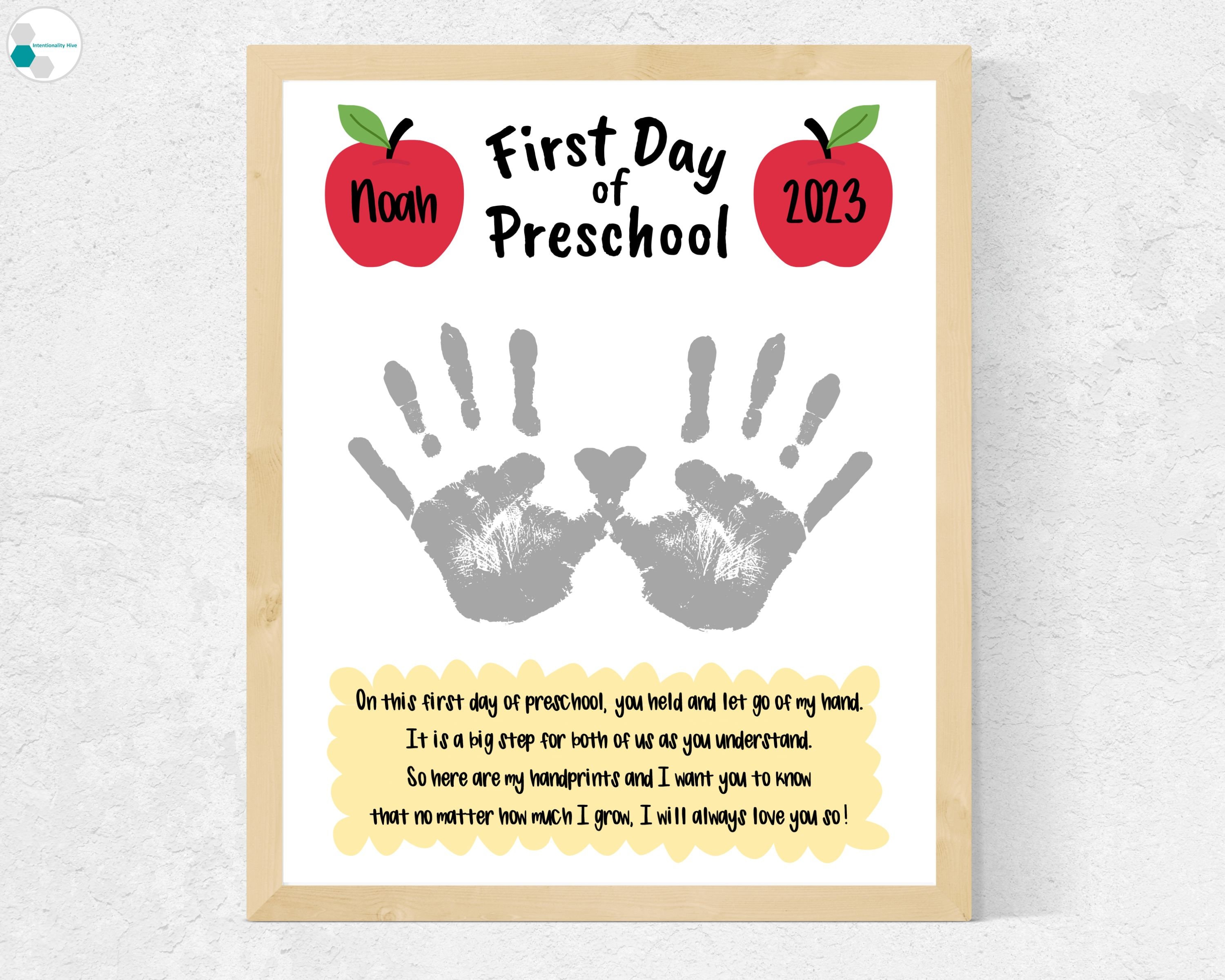 Back to School Handprint Art Poem First Day of Preschool - Etsy