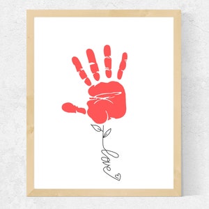 Valentinstag Handabdruck Basteln für Kinder / Kleinkinder / Baby | Liebe Handabdruck Geschenk | Valentinstag Vorschulaktivität | Kita-Handwerk
