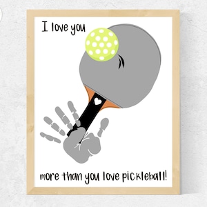 Regalo d'arte con impronta a mano di Pickleball da bambino, stampa Pickleball personalizzata stampabile, festa della nonna, festa della mamma, nonno, festa del papà