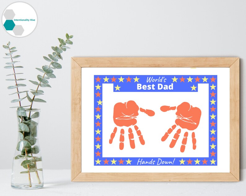 World's Best Dad Hands Down Printable Handprint Art for - Etsy