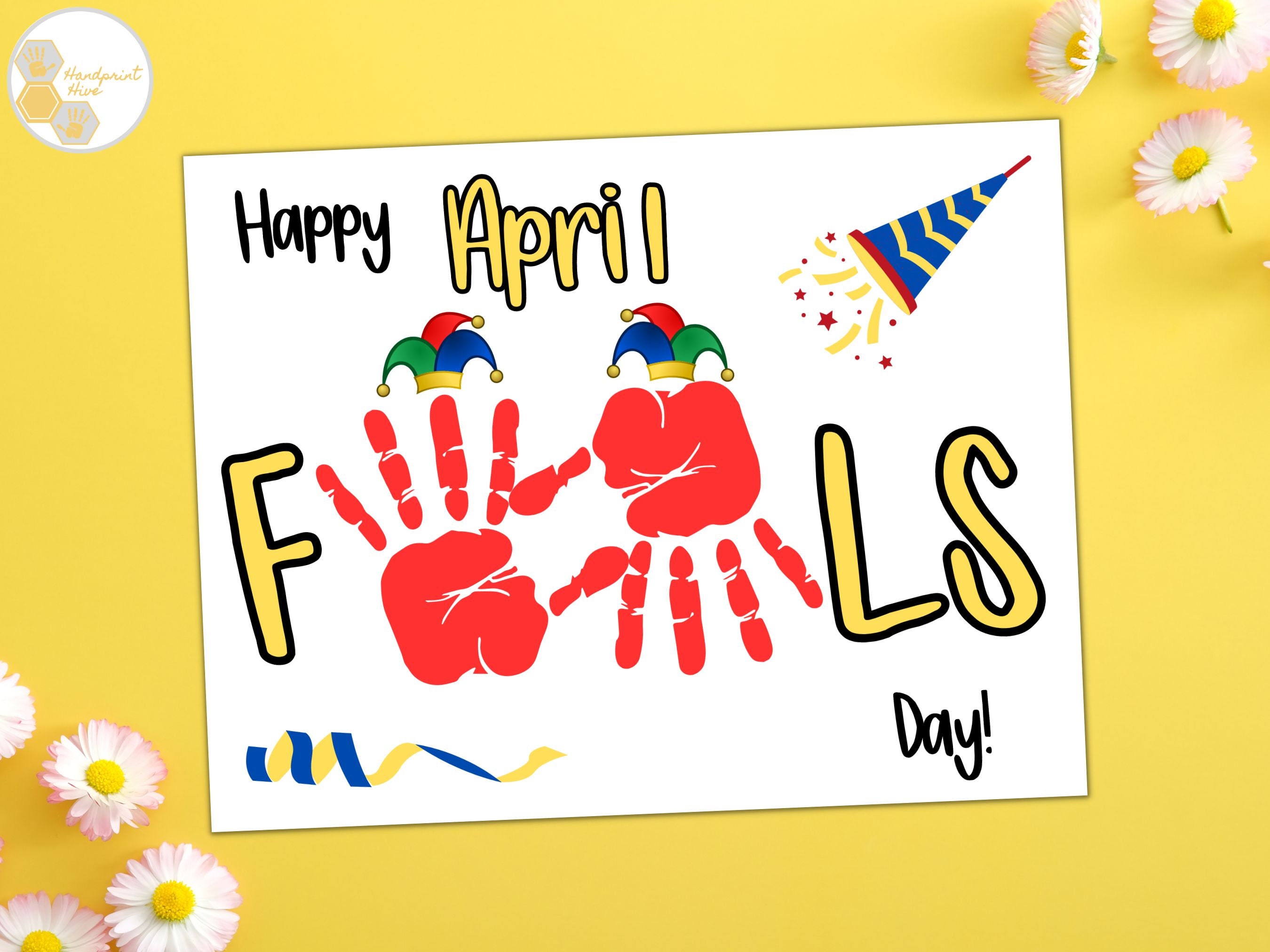 April Fools Handprint Craft, April Fools Day Craft for Toddlers