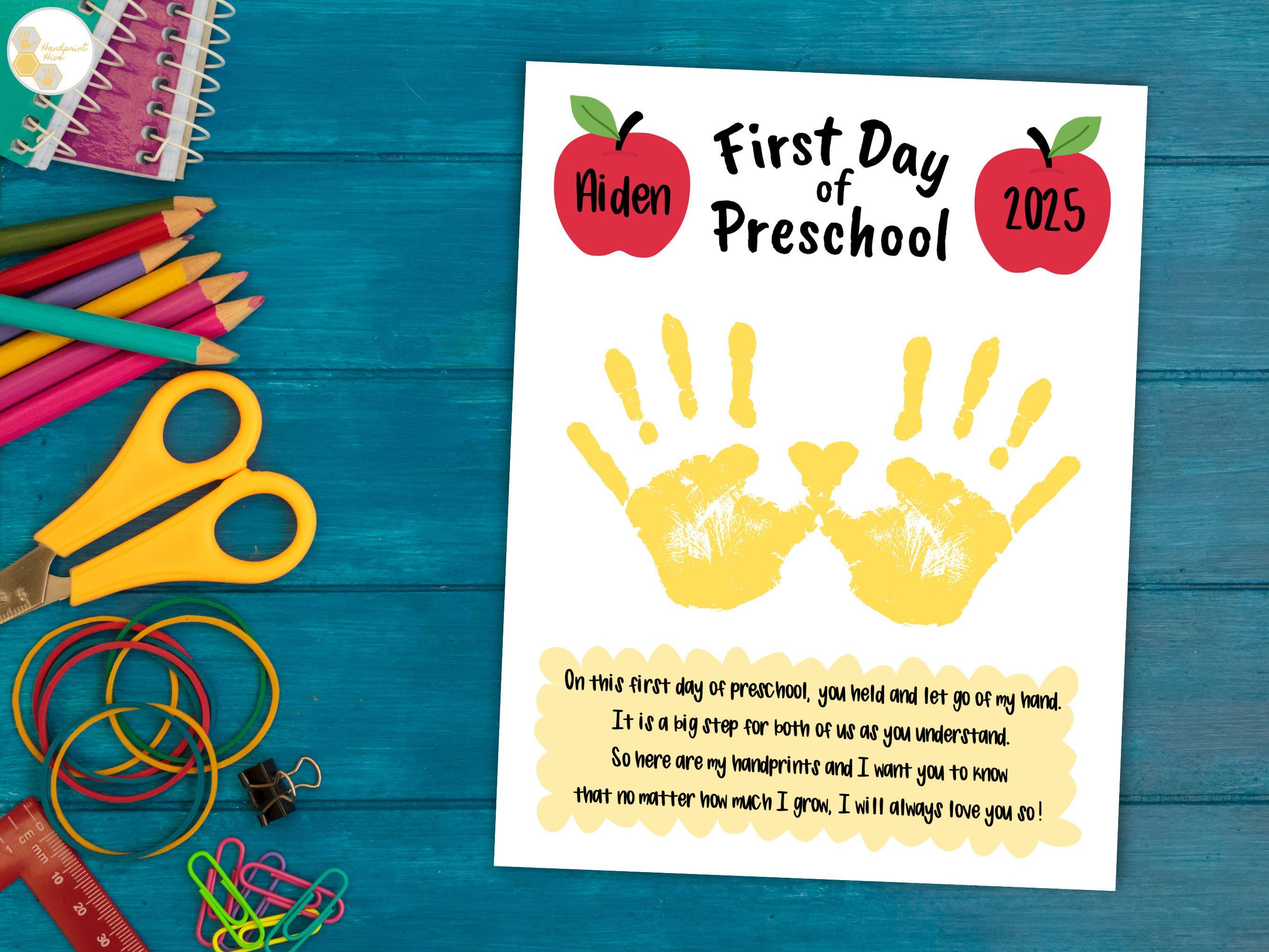Back to School Handprint Art Poem, First Day of Preschool Craft ...