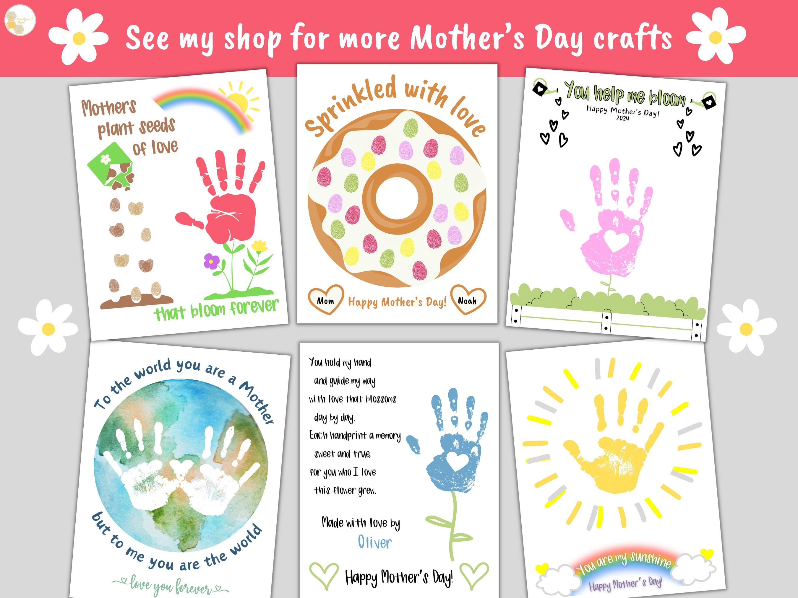 Flower Handprint Poem Mother's Day Craft for Preschool Toddlers Baby ...