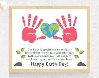 Earth Day Handprint Art Poem: Kids Craft Printable (Digital Download)