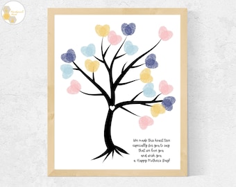 Fingerprint Mother's Day Craft for Kids, Toddlers, Baby | Mom or Grandma Mother's Day Printable Gift, Fingerprint Art Tree, Grandma Craft