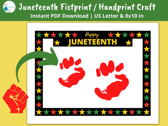 juneteenth craft for kids printable handprint art etsy