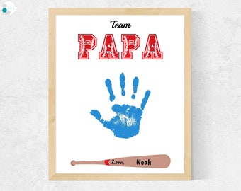 Baseball Papa Handprint Art Gift from Grandkids, Papa Father's Day Craft, Father's Day Papa Baseball Gift, Personalized Papa Birthday Gift