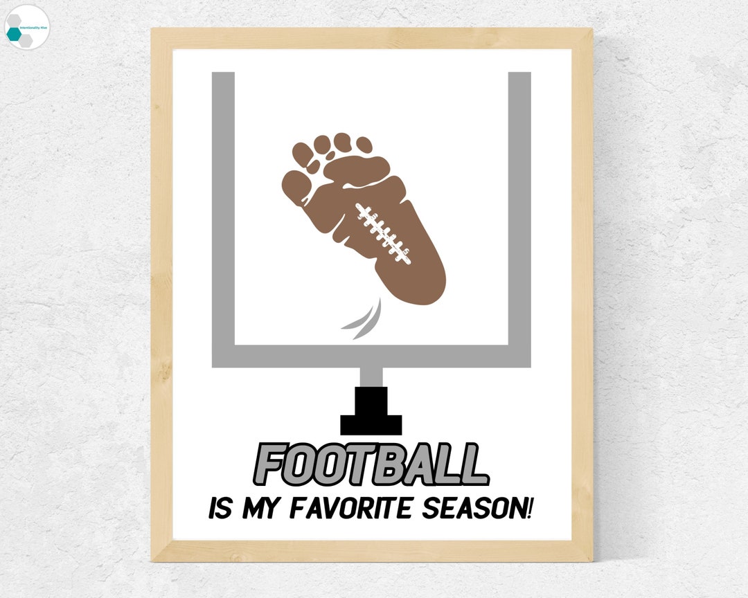 Football Footprint Craft, Football Footprint Art, It's Football Season