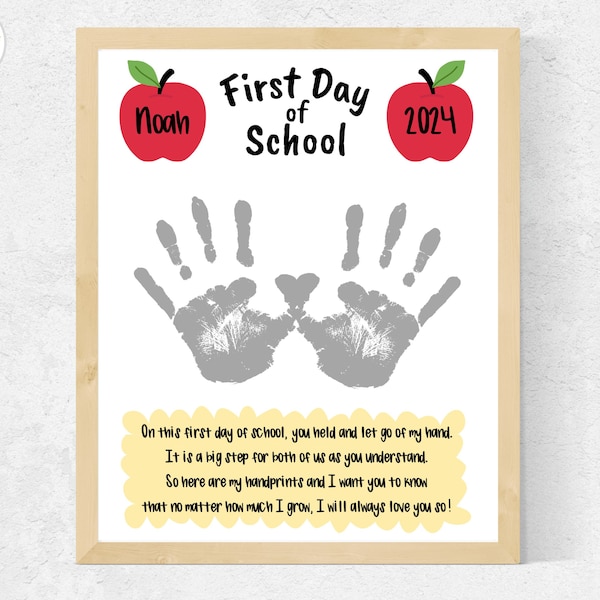 Prek Handprint First Day - Etsy