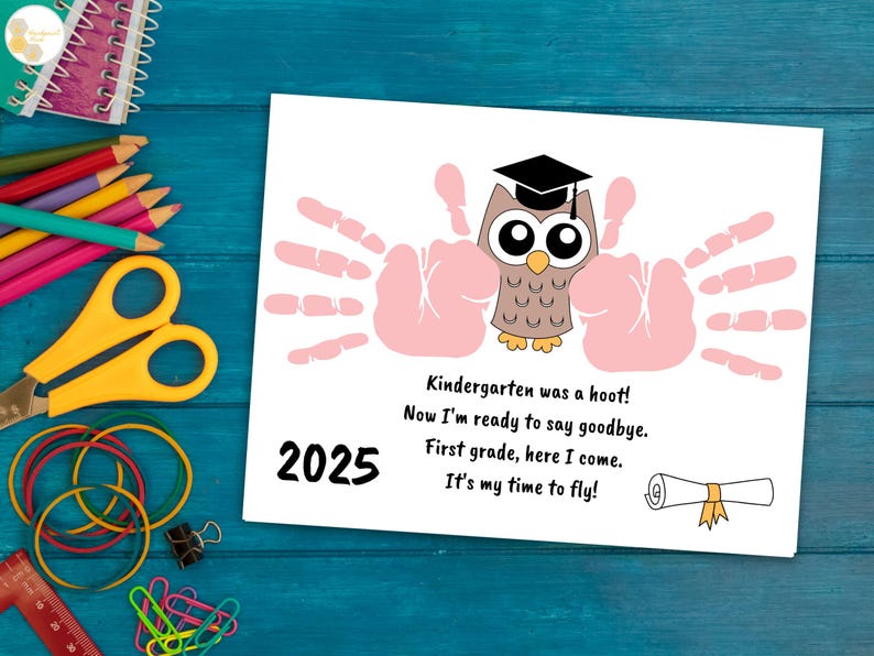 Kindergarten Graduation Handprint Art Poem, 2026 Kindergarten Graduation Gift Teacher, Kindergarten Gifts Bulk, Kindergarten Last Day Sign image 5