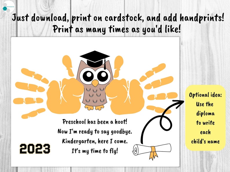 Preschool Graduation Gift From Teacher Preschool Handprint Etsy