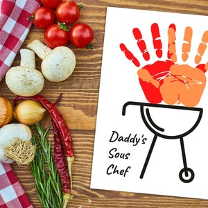 Dad Grill Gift Printable Handprint Art for Dad Printable - Etsy