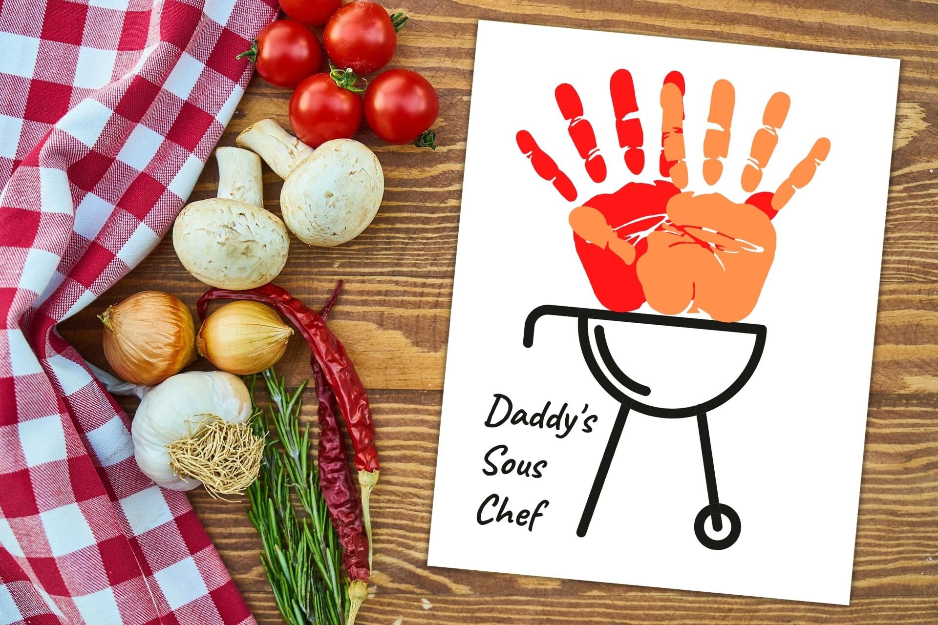 Dad Grill Gift Printable Handprint Art for Dad Printable - Etsy