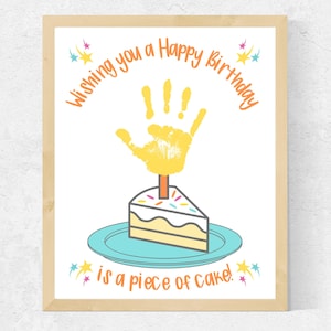 Huella de la mano de cumpleaños imprimible, arte de la huella de la mano del feliz cumpleaños, mamá abuela papá cumpleaños huella de la mano tarjeta de cumpleaños abuelo, tarjeta del bebé