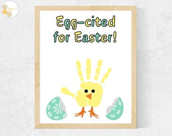Easter Chick Handprint Art: Toddler Craft Template (Digital Download)