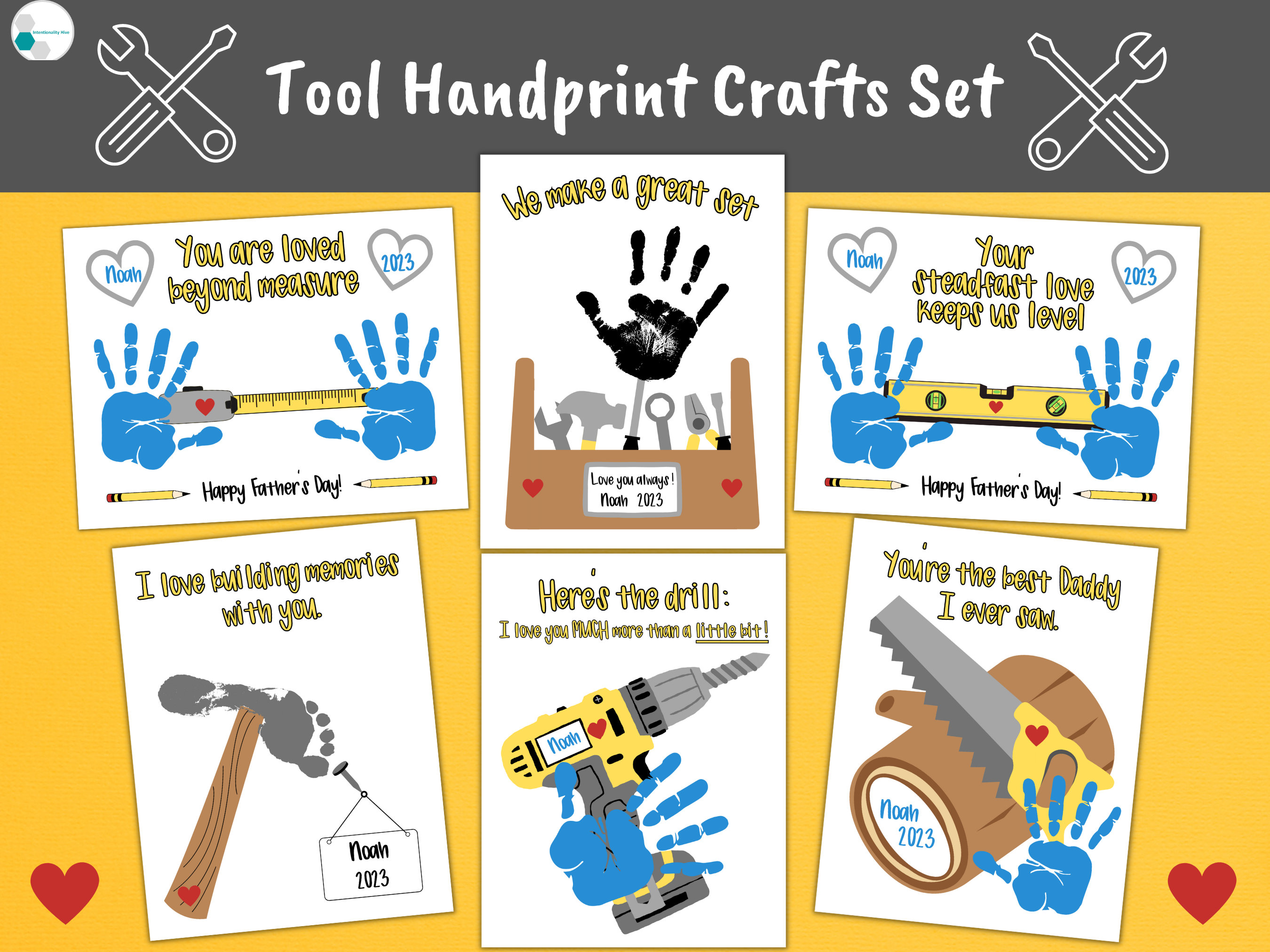 Tool Dad Handprint Footprint Art Craft Set Father's Day Etsy