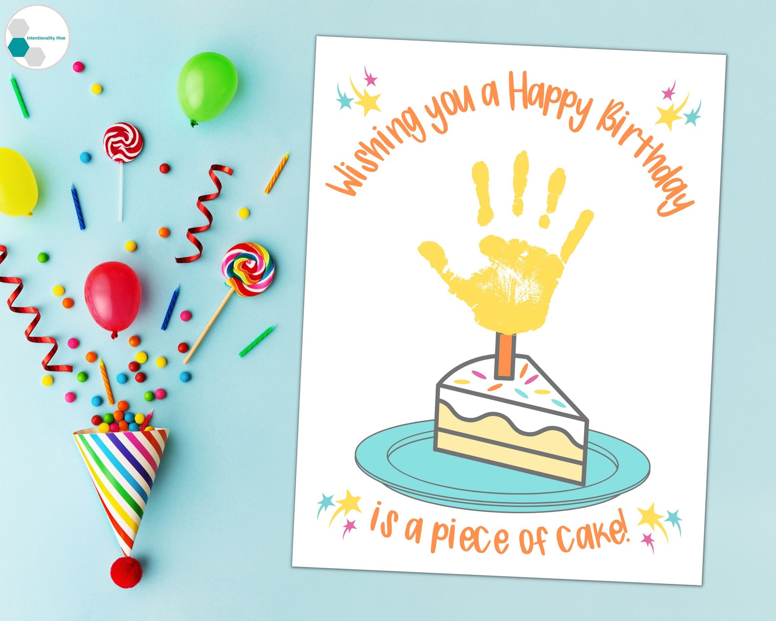 Birthday Handprint Printable Happy Birthday Handprint Art - Etsy
