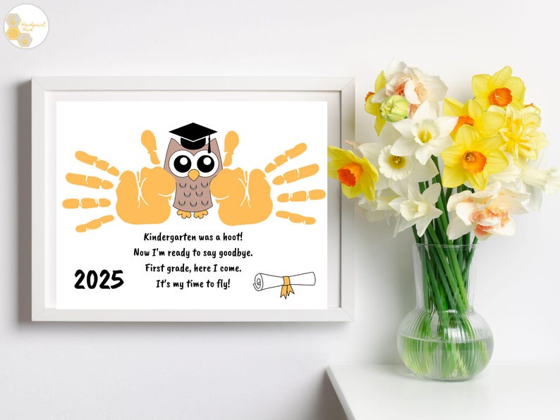 Kindergarten Graduation Handprint Art Poem, 2026 Kindergarten Graduation Gift Teacher, Kindergarten Gifts Bulk, Kindergarten Last Day Sign image 2