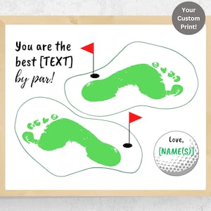 PERSONALIZED By Par Footprint Art Golf Gift, DIY Father&#39;s Day Golf Gift from Baby Toddler Kids, Golf Daddy Dad Uncle Papa Grandpa Golf Craft