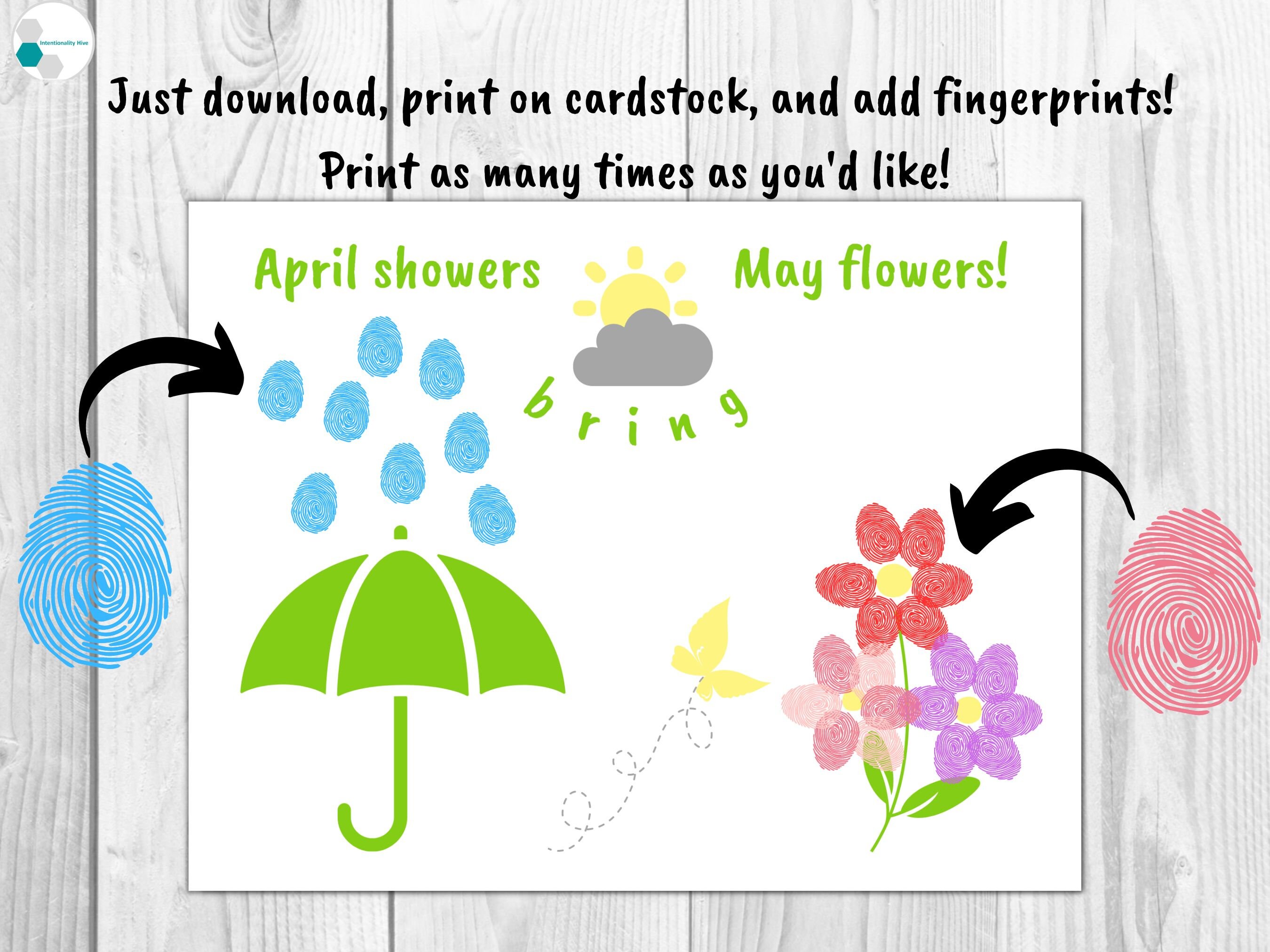 Spring Fingerprint Spring Fingerprint Craft for Toddlers, Kids, Preschoolers, Kindergarten ...