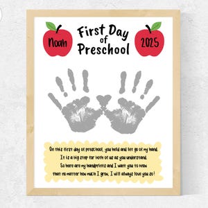 Back To School Handprint Art Poem, First Day of Preschool Craft Handprint Poem, 1st Day of Pre-K Handprint, Preschool First Day Activity