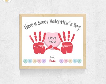 Valentine Handprint Craft for Kids, Valentine's Day Handprint Art Craft for Preschool Daycare Baby Toddler