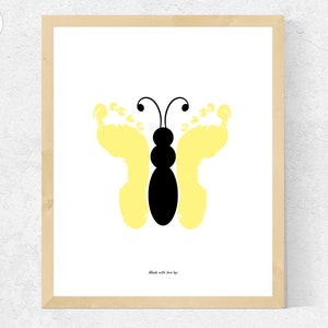 Butterfly Footprint Art | Printable Mother&#39;s Day Footprint Craft | Gift for Mom, Aunt, Grandma from Baby, Toddler, Grandchild, Preschooler