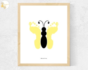 Butterfly Footprint Art | Printable Mother's Day Footprint Craft | Gift for Mom, Aunt, Grandma from Baby, Toddler, Grandchild, Preschooler