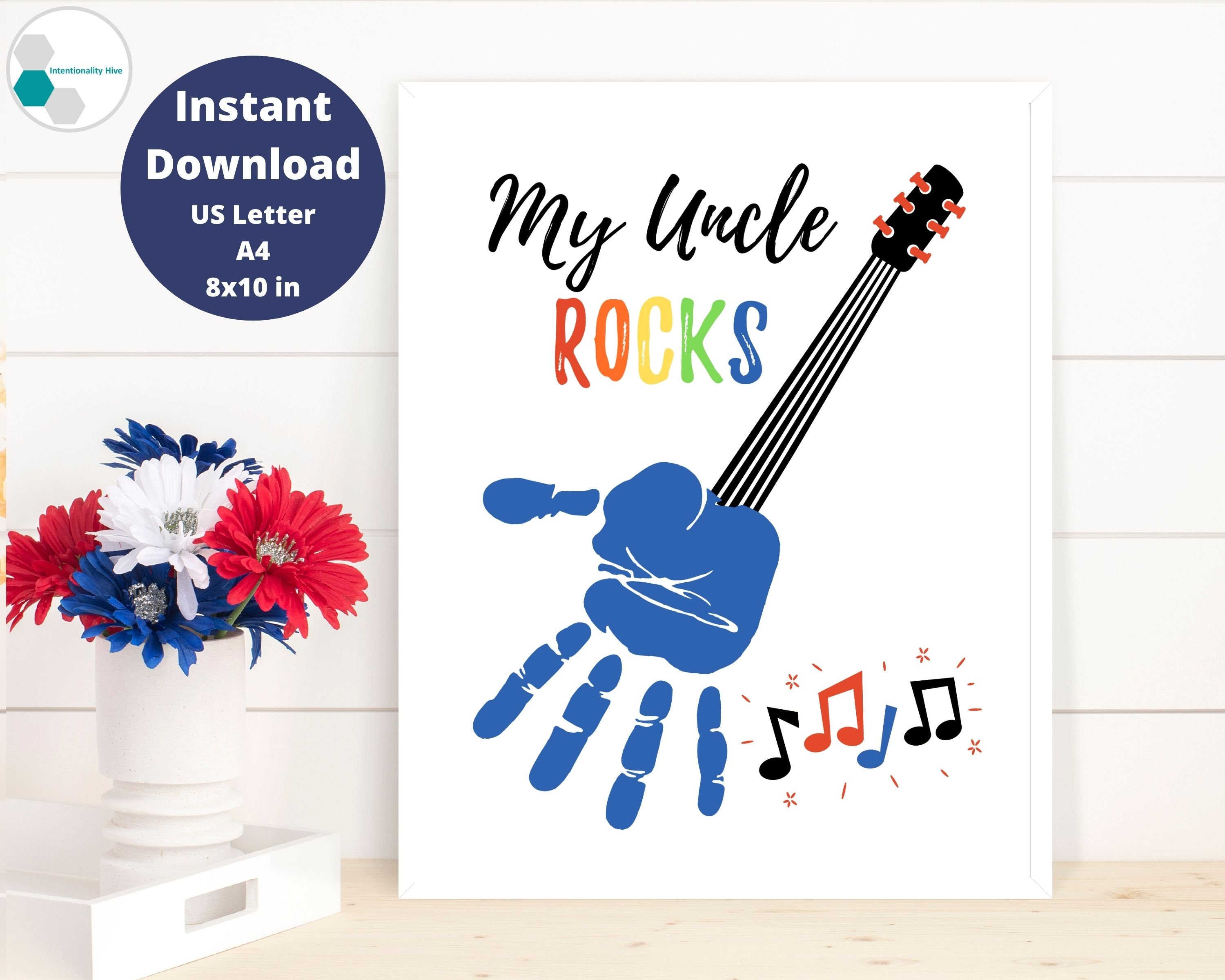 My Uncle Rocks Handprint Art Uncle Fathers Day Gift image