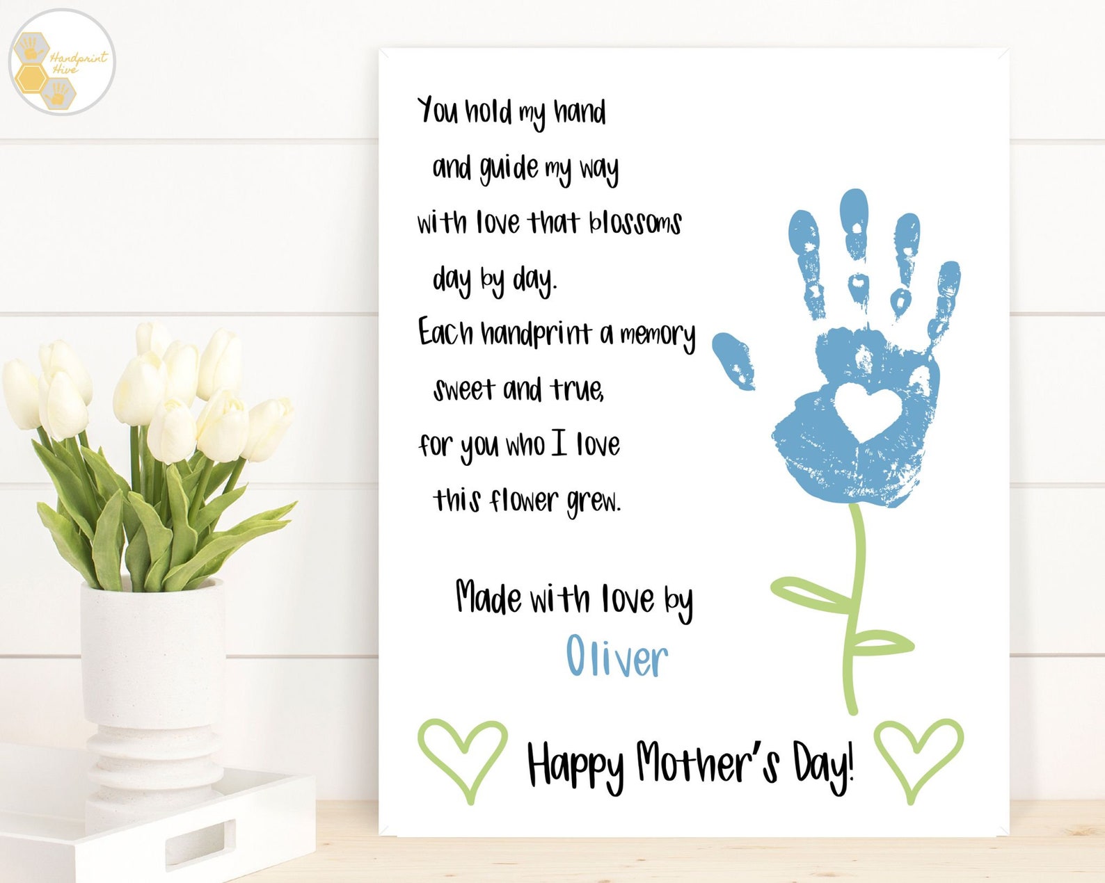 Flower Handprint Poem Mother's Day Craft for Preschool Toddlers Baby ...