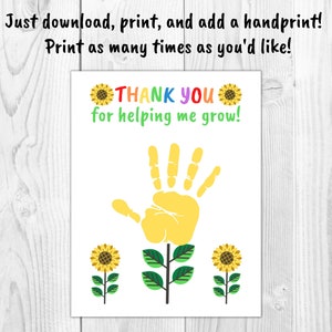 Preschool Teacher Handprint Art, Thank You Teacher Appreciation Gift ...
