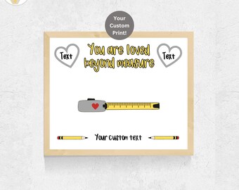 PERSONALIZED Tape Measure Handprint Craft Printable, Tool DIY Father's Day Gift from Toddler Baby Kids, Daddy Grandpa Papa Dad Handprint Art