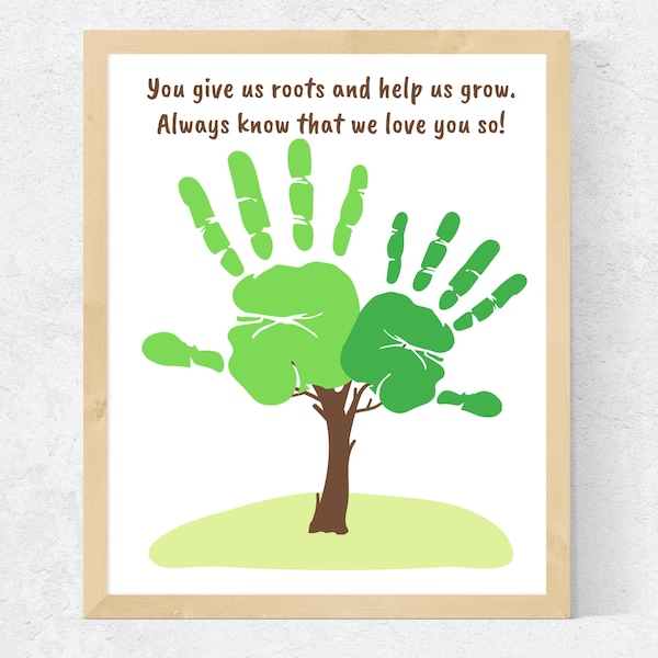 Grandpa Handprint Tree | Father's Day Grandpa Craft | DIY Grandpa Gift from Grandkids | Grandpa Birthday Gift